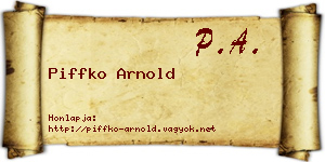 Piffko Arnold névjegykártya