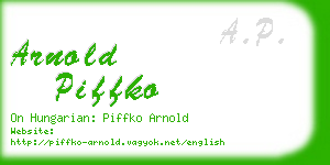 arnold piffko business card